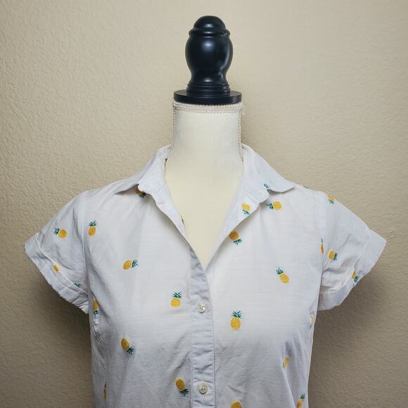 UnTuckIt Penny Pineapple Collared Blouse XS - Picture 5 of 8